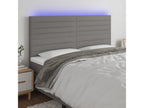 Dark Grey LED Headboard 180x5x118/128 cm Fabric