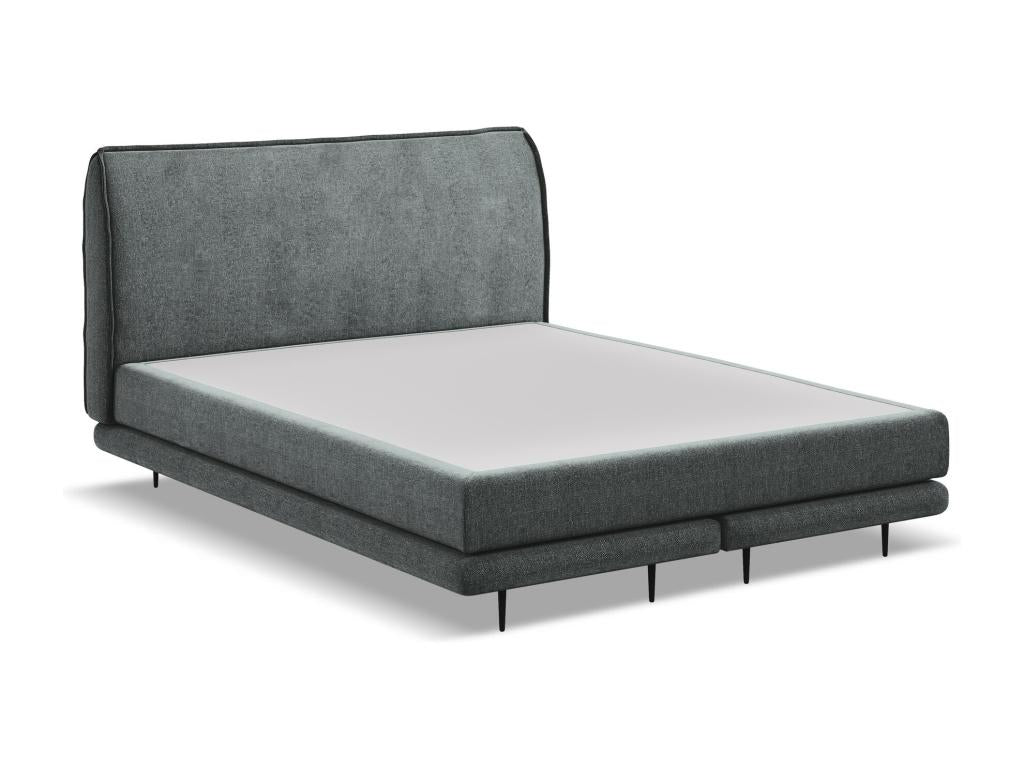 Upholstered bed with chenille fabric mattress 160x200 - graphite - Vertchez