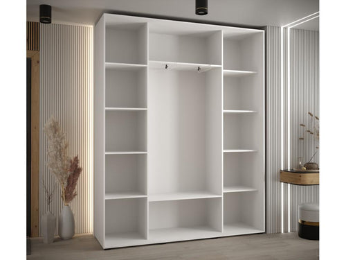 Vertchez 1-door sliding wardrobe, 235.2/200/45 cm, 3 doors, White/Black/Silver