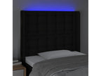Black LED Headboard 93x16x118/128 cm Fabric