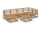 7-piece garden furniture set, honey brown, solid pine wood