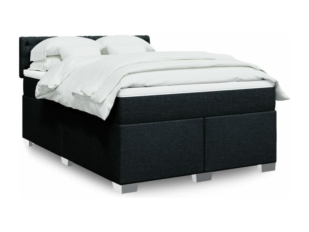 Bed base in Vertchez with black mattress 140x200 cm fabric