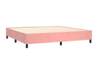 Upholstered bed base with mattress, pink, 200x200 cm, velvet