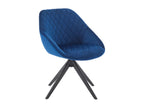 Swivel chair in velvet and black metal - Royal blue - PRICILE