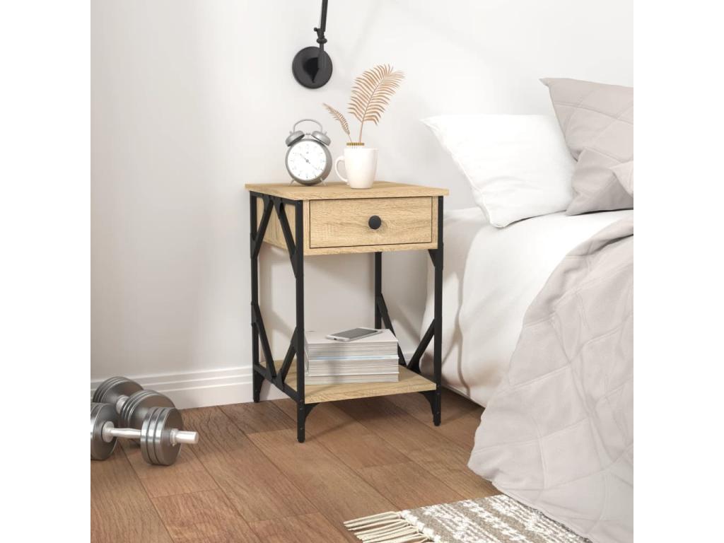 Vertchez oak bedside table, 40x42x60 cm, engineered wood