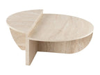 Set of 2 coffee tables - Beige travertine effect - Vertchez