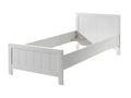Greenchez 90x200cm White Children's Bed Set with Slatted Base and Bedside Table
