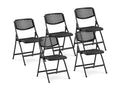 Set of 5 chairs for restaurants, cafes, offices and waiting rooms, 150 kg max, folding design, black, 14 0006014