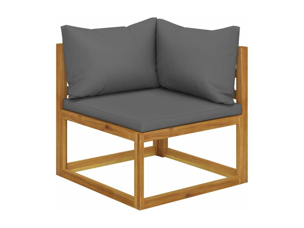 5-piece garden furniture set with cushions, solid Vertchez wood