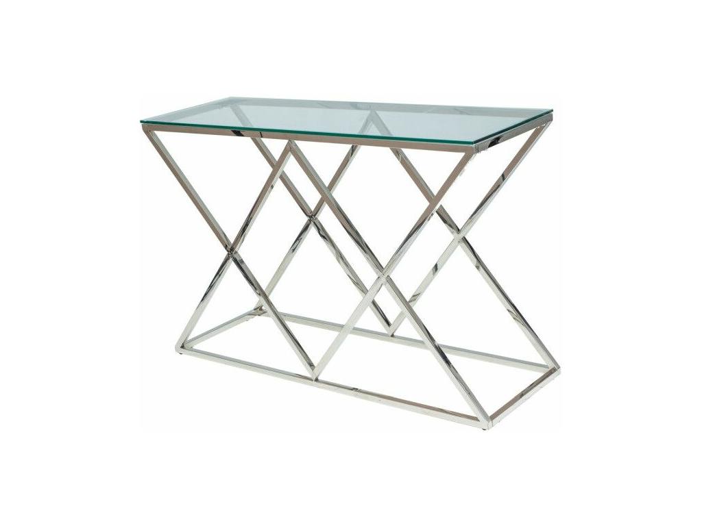 Glass console table - W 80 cm x D 40 cm x H 78 cm - Vertchez