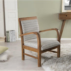 Vertchez - Hexagonal teak wood armchair with green fabric