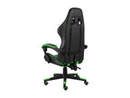 Black and green faux leather gaming chair
