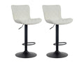 Set of 2 Bar Stools - Fabric/Metal - Cream - Vertchez