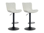 Set of 2 Bar Stools - Fabric/Metal - Cream - Vertchez