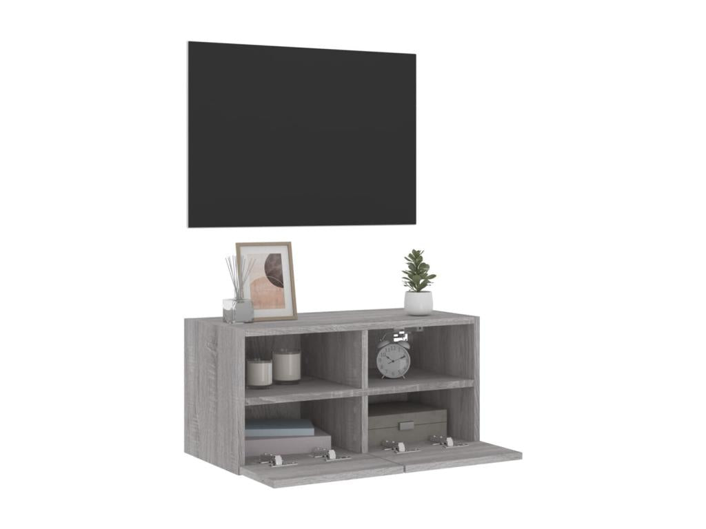Vertchez wall-mounted TV unit, grey, 60x30x30 cm, engineered wood