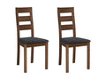 Set of 2 Vertchez chairs - Beech and fabric - Walnut and Anthracite colors
