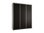 Vertchez 1-door sliding wardrobe, 235.2/200/45 cm, 3 doors, White/Black/Silver
