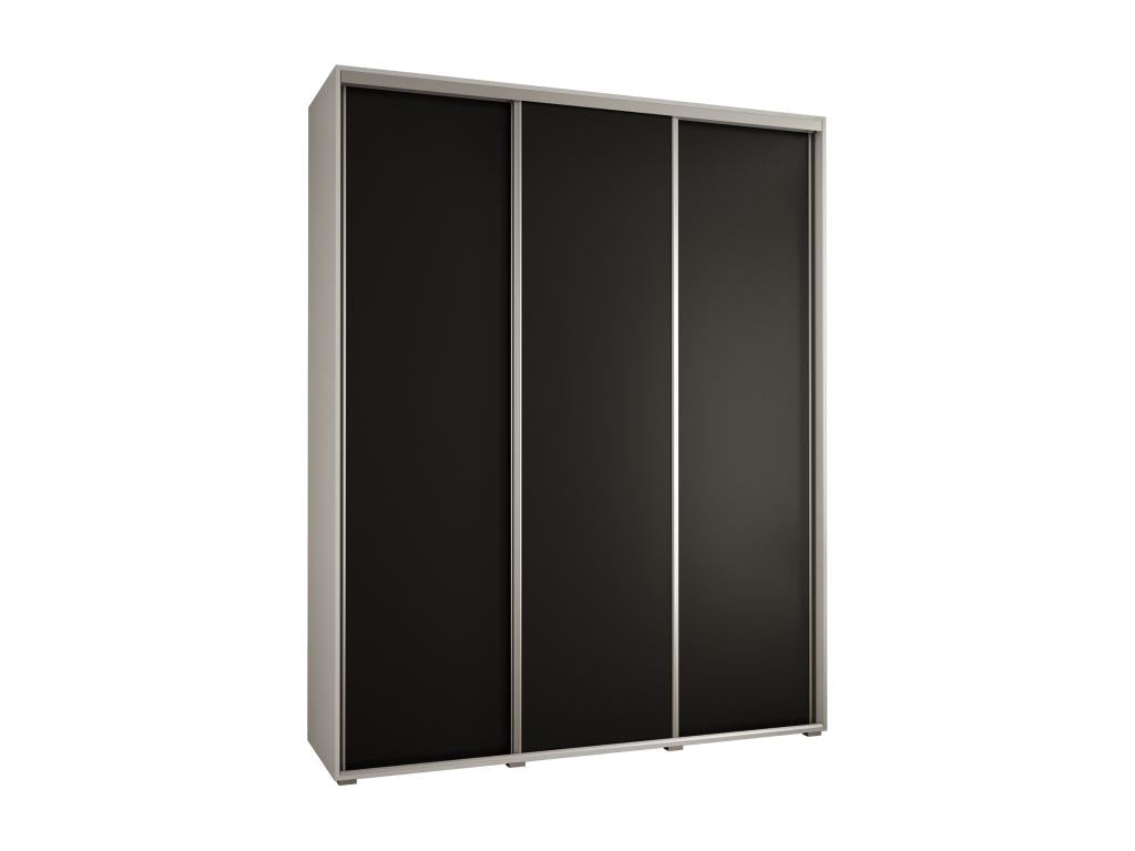 Vertchez 1-door sliding wardrobe, 235.2/200/45 cm, 3 doors, White/Black/Silver