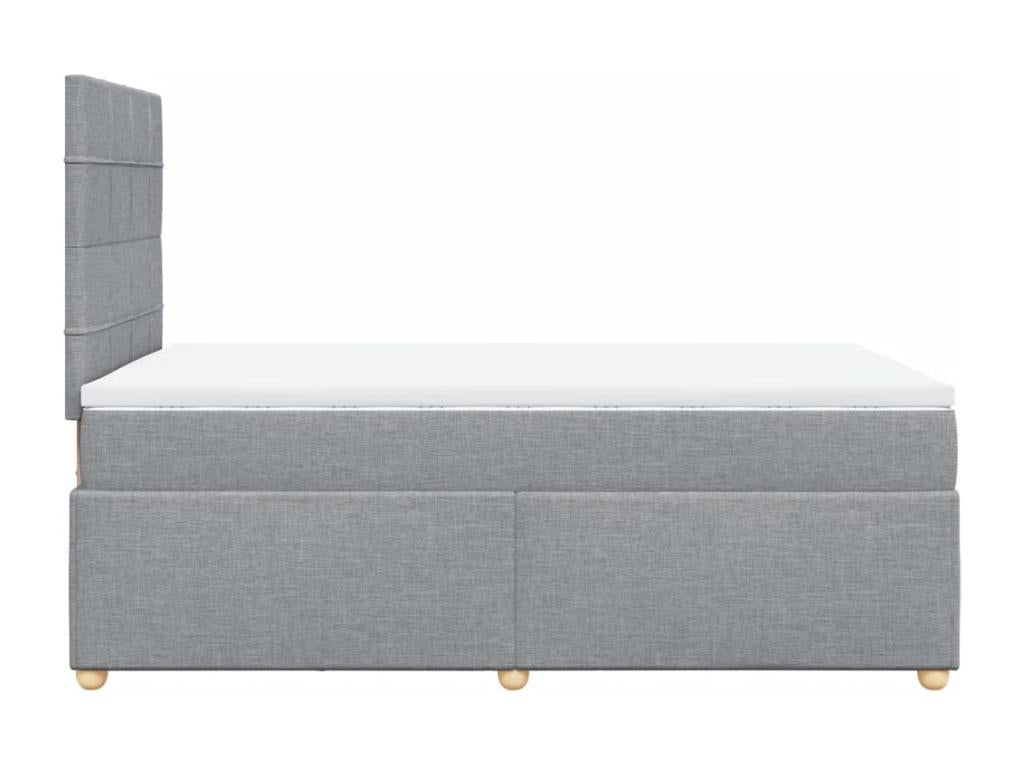 Bed base and light grey mattress 120x190 cm fabric in Vertchez