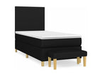 Bed base in Vertchez with black 90x190 mattress, fabric