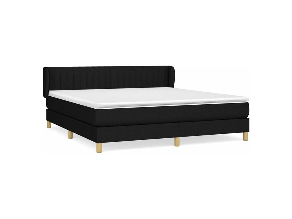 Bed base in Vertchez with black mattress 180x200 fabric