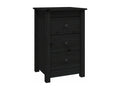 Black bedside table, 40x35x61.5 cm, solid pine wood