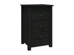 Black bedside table, 40x35x61.5 cm, solid pine wood
