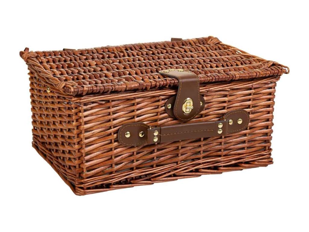 Brown picnic basket 40x28x20h