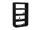 Bookshelf/Room Divider, Black, 80x35x135 cm, Solid Pine