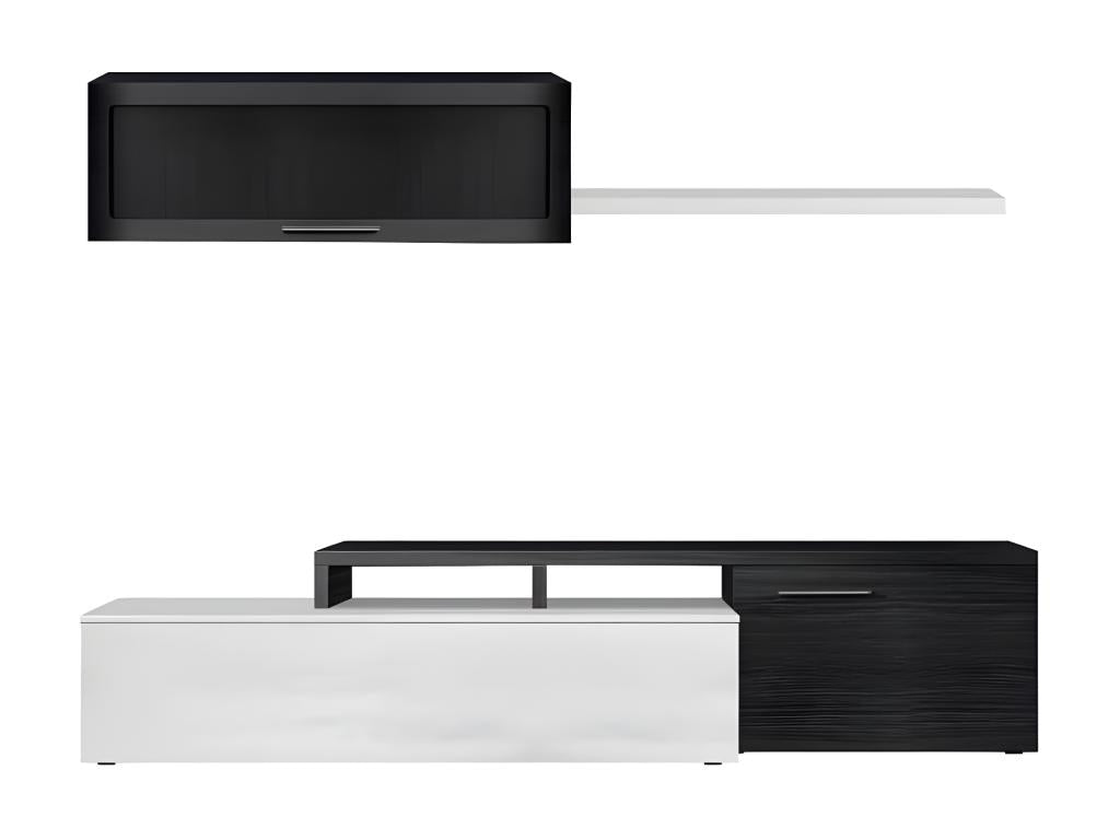 Modular corner TV unit, white/ash grey - Vertchez