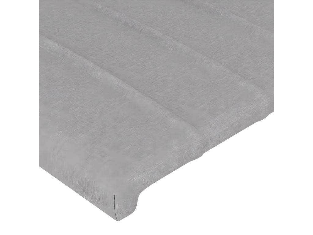 Headboard with wings, light grey, 203x23x78/88 cm, fabric