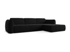 Right-hand corner sofa in velvet - black - Vertchez