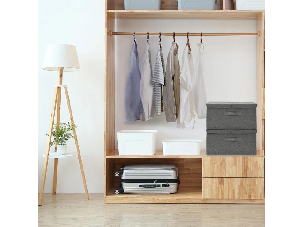 2-piece fabric storage boxes, 50x30x25 cm, anthracite