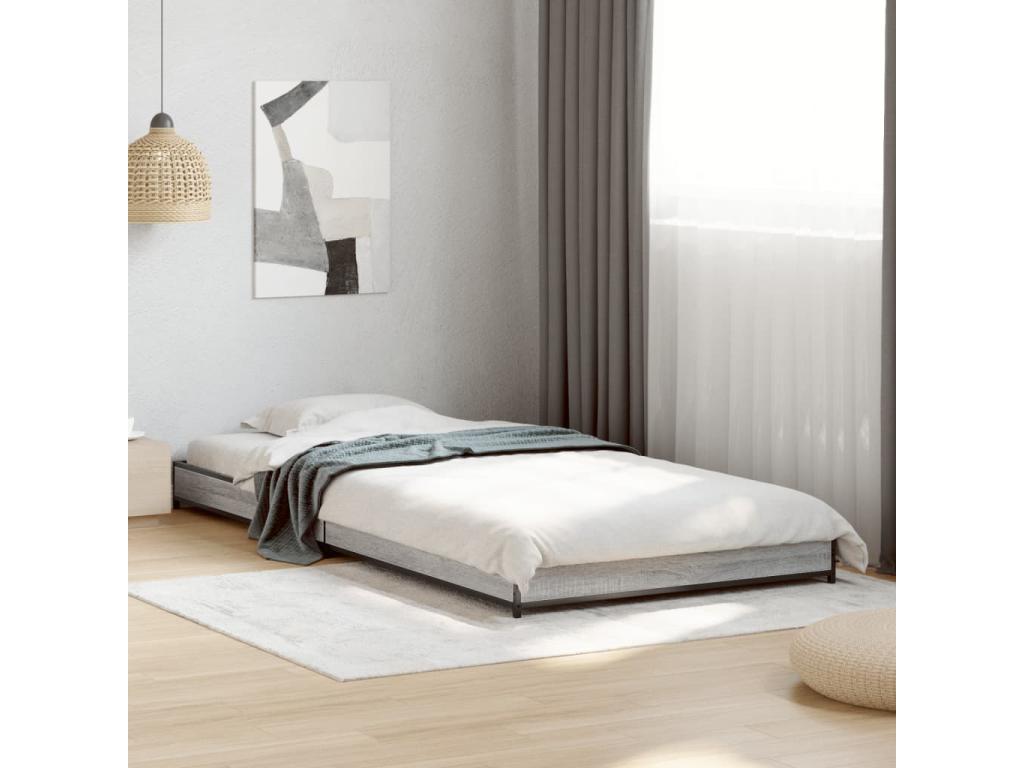 Vertchez grey bed frame without mattress, 90x200 cm