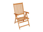 8-piece reclining garden chairs with cushions, solid teak