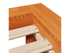 Bed frame without mattress, brown wax finish, 140x200cm, solid pine wood