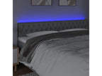 Light Grey LED Headboard 200x7x78/88 cm Fabric