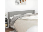 Headboard with wings, light grey, 203x23x78/88 cm, fabric