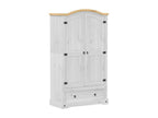 Vertchez white wardrobe, 102x52x186 cm, solid pine wood