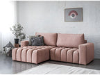 Greenchez 250cm quilted pink copper velvet designer convertible sofa with left-hand corner