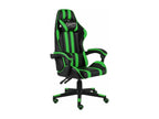 Black and green faux leather gaming chair
