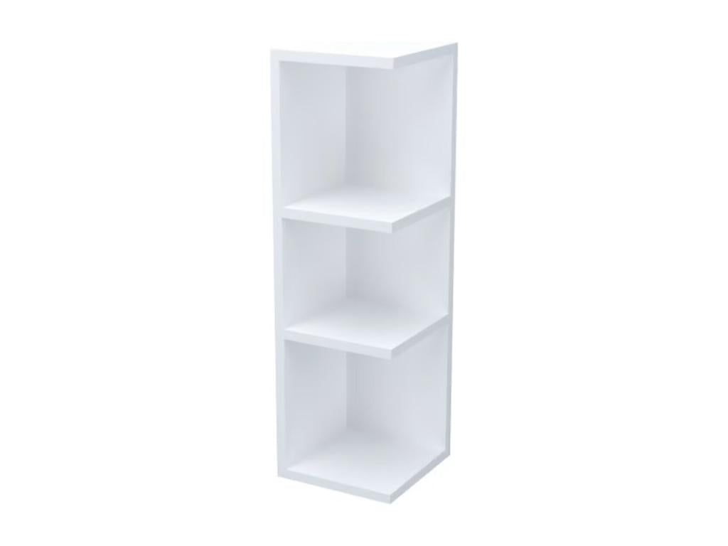 Glossy white hanging corner shelf - Length 20 x Height 65 x Depth 21 cm