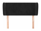 Headboard with wings, Black, 83x23x78/88 cm, Velvet