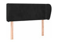 Headboard with wings, Black, 83x23x78/88 cm, Velvet