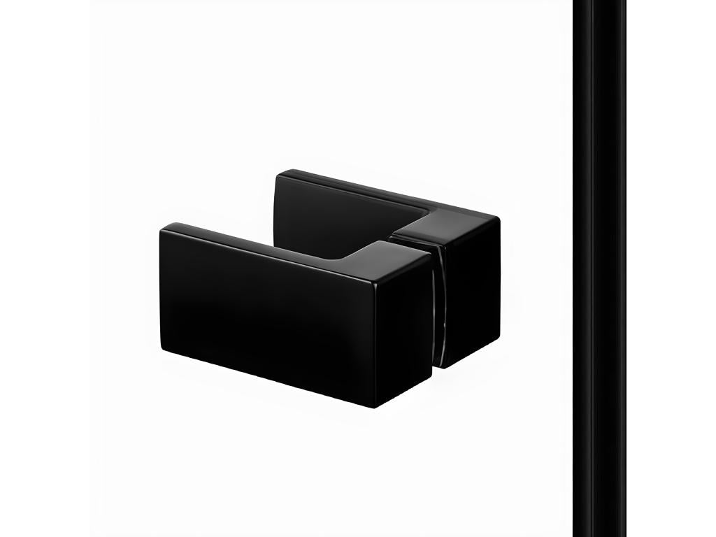 Black 80x120cm right-hand pivoting shower enclosure from Vertchez BLACK, front access