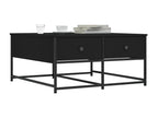 Black coffee table 80x80x40 cm engineered wood