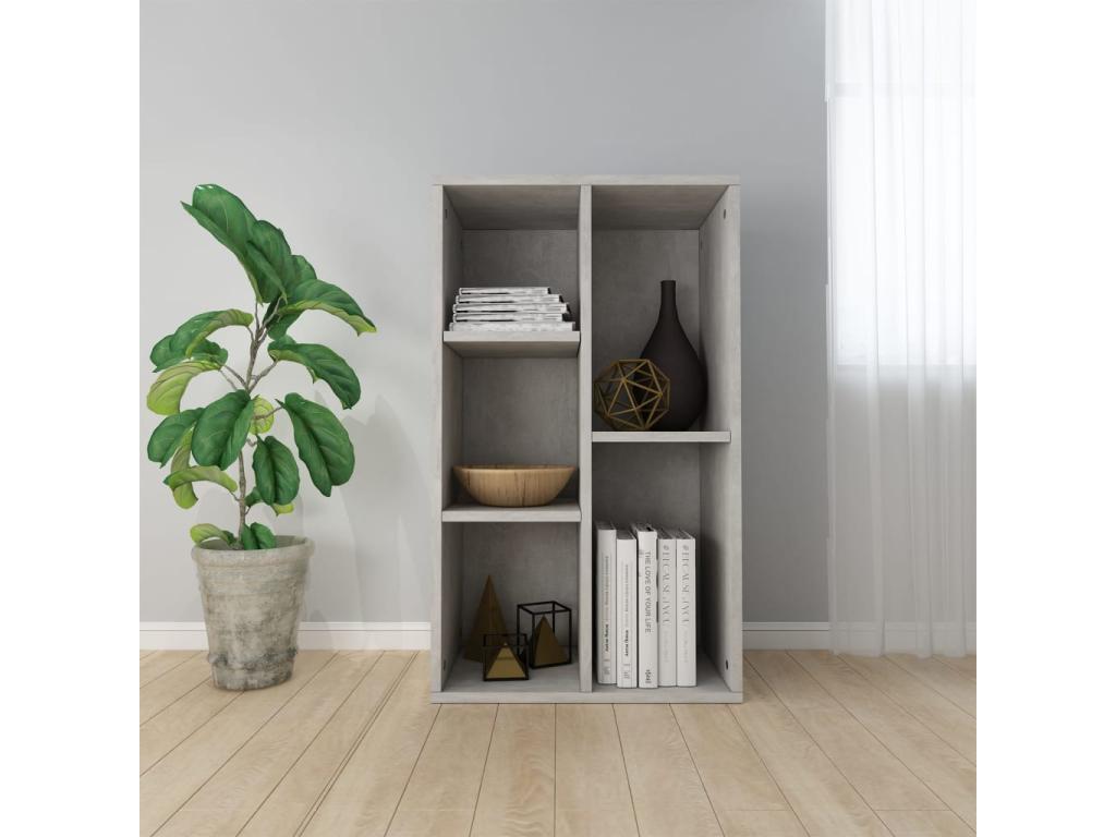 Bookcase/Sideboard, Concrete Grey, 50x25x80 cm, Engineered Wood