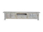 TV stand with 1 drawer, white wood, 230x50x44cm - Vertchez
