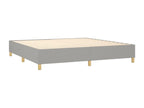 Upholstered bed base with mattress, light grey, 200x200cm, fabric