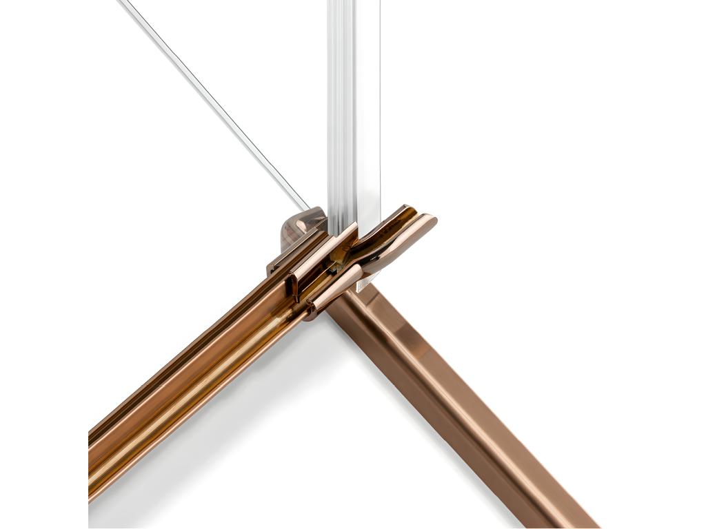 Right-hand pivoting shower enclosure 100x110 Vertchez COPPER BRUSHED brushed copper color front access